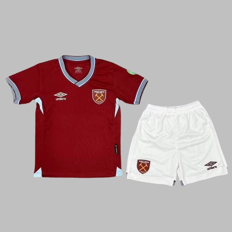 Kids West Ham United 2025 kit full set